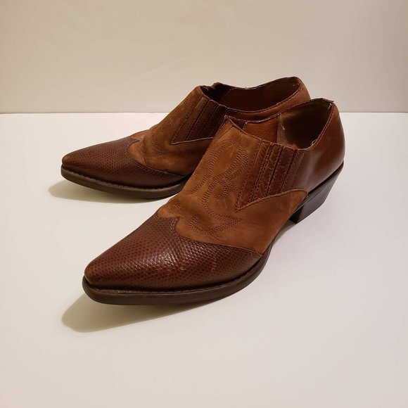 Nine West Shoes - Nine West Brown Western Ankle Boots Size 6.5